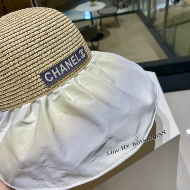 CHANEL專門店新款香奈兒漸變色草帽拼接高度防紫外線 mmyj3387